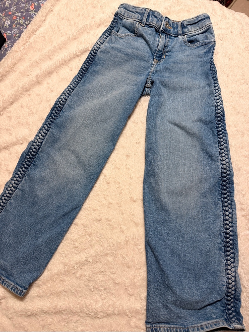 Abercrombie Light Blue little girls Braided-Trim Jeans size 9/10